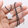Natural Five-pointed Star Shape Agates Tiger Eye Clear Quartzs Stone Pendant Necklace for Women Jewelry Gifts 40cm