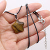 Natural Five-pointed Star Shape Agates Tiger Eye Clear Quartzs Stone Pendant Necklace for Women Jewelry Gifts 40cm