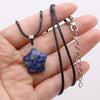 Natural Five-pointed Star Shape Agates Tiger Eye Clear Quartzs Stone Pendant Necklace for Women Jewelry Gifts 40cm