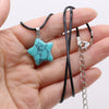 Natural Five-pointed Star Shape Agates Tiger Eye Clear Quartzs Stone Pendant Necklace for Women Jewelry Gifts 40cm