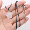 Natural Five-pointed Star Shape Agates Tiger Eye Clear Quartzs Stone Pendant Necklace for Women Jewelry Gifts 40cm