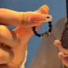 Natural Moonstone Obsidian Rings Beads Minimalist Fidget Ring Handmade Cute Black White Cat Ring Women Party Accessories Jewelry