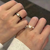 Natural Moonstone Obsidian Rings Beads Minimalist Fidget Ring Handmade Cute Black White Cat Ring Women Party Accessories Jewelry