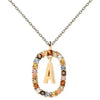 26 English Letter Pendant 925 Sterling Colored Zircon Letter Necklace Choker Fine Jewelry For Women