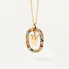 26 English Letter Pendant 925 Sterling Colored Zircon Letter Necklace Choker Fine Jewelry For Women