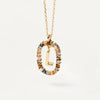 26 English Letter Pendant 925 Sterling Colored Zircon Letter Necklace Choker Fine Jewelry For Women