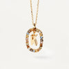 26 English Letter Pendant 925 Sterling Colored Zircon Letter Necklace Choker Fine Jewelry For Women