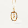 26 English Letter Pendant 925 Sterling Colored Zircon Letter Necklace Choker Fine Jewelry For Women