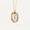 26 English Letter Pendant 925 Sterling Colored Zircon Letter Necklace Choker Fine Jewelry For Women