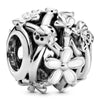 925 Sterling Silver Charm Primrose Meadow Apple Blossom Orchid Daisy Flower Butterfly Beads Fit Popular Bracelet DIY Jewelry