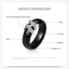 6mm  Black And White Simple Style Two Line Crystal Ziron Ceramic Rings For Women  Jewelry Gift