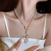 Beads Women's Neck Chain Kpop Pearl Choker Necklace Gold Color Goth Chocker Jewelry On The Neck Pendant  Collar For Girl