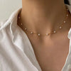 Beads Women's Neck Chain Kpop Pearl Choker Necklace Gold Color Goth Chocker Jewelry On The Neck Pendant  Collar For Girl