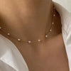 Beads Women's Neck Chain Kpop Pearl Choker Necklace Gold Color Goth Chocker Jewelry On The Neck Pendant  Collar For Girl