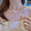 Beads Women's Neck Chain Kpop Pearl Choker Necklace Gold Color Goth Chocker Jewelry On The Neck Pendant  Collar For Girl