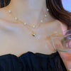 Beads Women's Neck Chain Kpop Pearl Choker Necklace Gold Color Goth Chocker Jewelry On The Neck Pendant  Collar For Girl