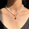 Beads Women's Neck Chain Kpop Pearl Choker Necklace Gold Color Goth Chocker Jewelry On The Neck Pendant  Collar For Girl