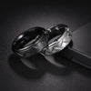 Black 8mm Groove Beveled Stainless Steel Ring for Men Women  Delicate Titanium Steel Rings Men's Jewelry Party Gifts
