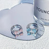 New Blue Crystal Rings Romantic Pink Heart Bowknot Shiny Ring for Women Y2K Accessories Trendy Sweet Girls Party Gifts