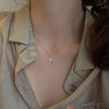 Creativity Light   Zircon Cross Pendant Necklace For Women Gold Silver Color Clavicle Chain  Jewelry