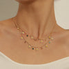 Double Layer Daisy Flower Clavicle Chain Necklace for Women Korean Butterfly Evil Eye Choker Wedding Neck Chain Jewelry Gift
