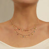 Double Layer Daisy Flower Clavicle Chain Necklace for Women Korean Butterfly Evil Eye Choker Wedding Neck Chain Jewelry Gift
