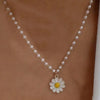 Double Layer Daisy Flower Clavicle Chain Necklace for Women Korean Butterfly Evil Eye Choker Wedding Neck Chain Jewelry Gift
