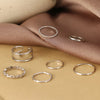 Creative Geometric Leaf Wave Hollow Ring Set 11 Pcs for Women Men Simple Knuckle Ring Charm Wedding Party Jewelry