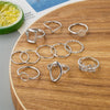 Creative Geometric Leaf Wave Hollow Ring Set 11 Pcs for Women Men Simple Knuckle Ring Charm Wedding Party Jewelry