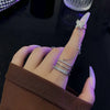 Creative Geometric Leaf Wave Hollow Ring Set 11 Pcs for Women Men Simple Knuckle Ring Charm Wedding Party Jewelry