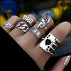 Creative Geometric Leaf Wave Hollow Ring Set 11 Pcs for Women Men Simple Knuckle Ring Charm Wedding Party Jewelry