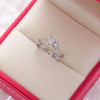Crystal Zircon Rings Sweet Flower Leaf Butterfly Adjustable Open Rings Female Wedding Engagement Jewelry Gift