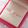 Crystal Zircon Rings Sweet Flower Leaf Butterfly Adjustable Open Rings Female Wedding Engagement Jewelry Gift