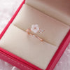 Crystal Zircon Rings Sweet Flower Leaf Butterfly Adjustable Open Rings Female Wedding Engagement Jewelry Gift