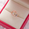 Crystal Zircon Rings Sweet Flower Leaf Butterfly Adjustable Open Rings Female Wedding Engagement Jewelry Gift