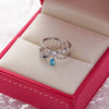 Crystal Zircon Rings Sweet Flower Leaf Butterfly Adjustable Open Rings Female Wedding Engagement Jewelry Gift