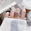 Crystal Zircon Rings Sweet Flower Leaf Butterfly Adjustable Open Rings Female Wedding Engagement Jewelry Gift