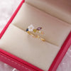 Crystal Zircon Rings Sweet Flower Leaf Butterfly Adjustable Open Rings Female Wedding Engagement Jewelry Gift