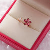 Crystal Zircon Rings Sweet Flower Leaf Butterfly Adjustable Open Rings Female Wedding Engagement Jewelry Gift