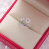Crystal Zircon Rings Sweet Flower Leaf Butterfly Adjustable Open Rings Female Wedding Engagement Jewelry Gift