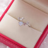 Crystal Zircon Rings Sweet Flower Leaf Butterfly Adjustable Open Rings Female Wedding Engagement Jewelry Gift