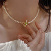 Delicate Pearl Tulip Necklaces For Women Temperament Design Senior Sense Sweet Necklace Girls Party Jewelry Gifts