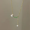 Delicate Pearl Tulip Necklaces For Women Temperament Design Senior Sense Sweet Necklace Girls Party Jewelry Gifts