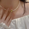 Delicate Pearl Tulip Necklaces For Women Temperament Design Senior Sense Sweet Necklace Girls Party Jewelry Gifts