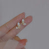 New Hollow Flower Earrings for Women Gentle Temperament Senior Sense Earring Wedding Party Jewelry Gift Wholesale