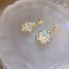 New Hollow Flower Earrings for Women Gentle Temperament Senior Sense Earring Wedding Party Jewelry Gift Wholesale