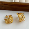 New Trend Unique Design Elegant Exquisite Retro Wrapping C Shape Stud Earrings Women Jewelry Party Gift Wholesale