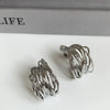 New Trend Unique Design Elegant Exquisite Retro Wrapping C Shape Stud Earrings Women Jewelry Party Gift Wholesale