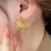 New Trend Unique Design Elegant Exquisite Retro Wrapping C Shape Stud Earrings Women Jewelry Party Gift Wholesale