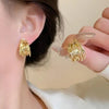 New Trend Unique Design Elegant Exquisite Retro Wrapping C Shape Stud Earrings Women Jewelry Party Gift Wholesale